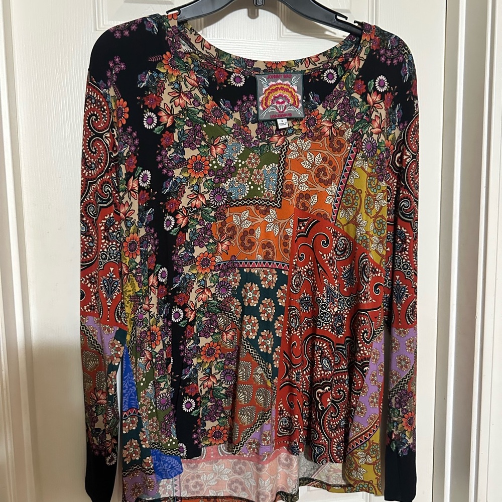 Johnny Was Multicolor Floral Blouse